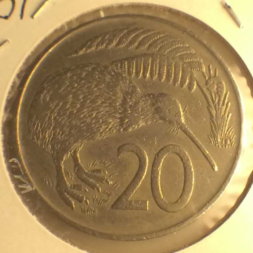 New Zealand 1967  20 Cents Kiwi Coin ( 20C ) - Reverse