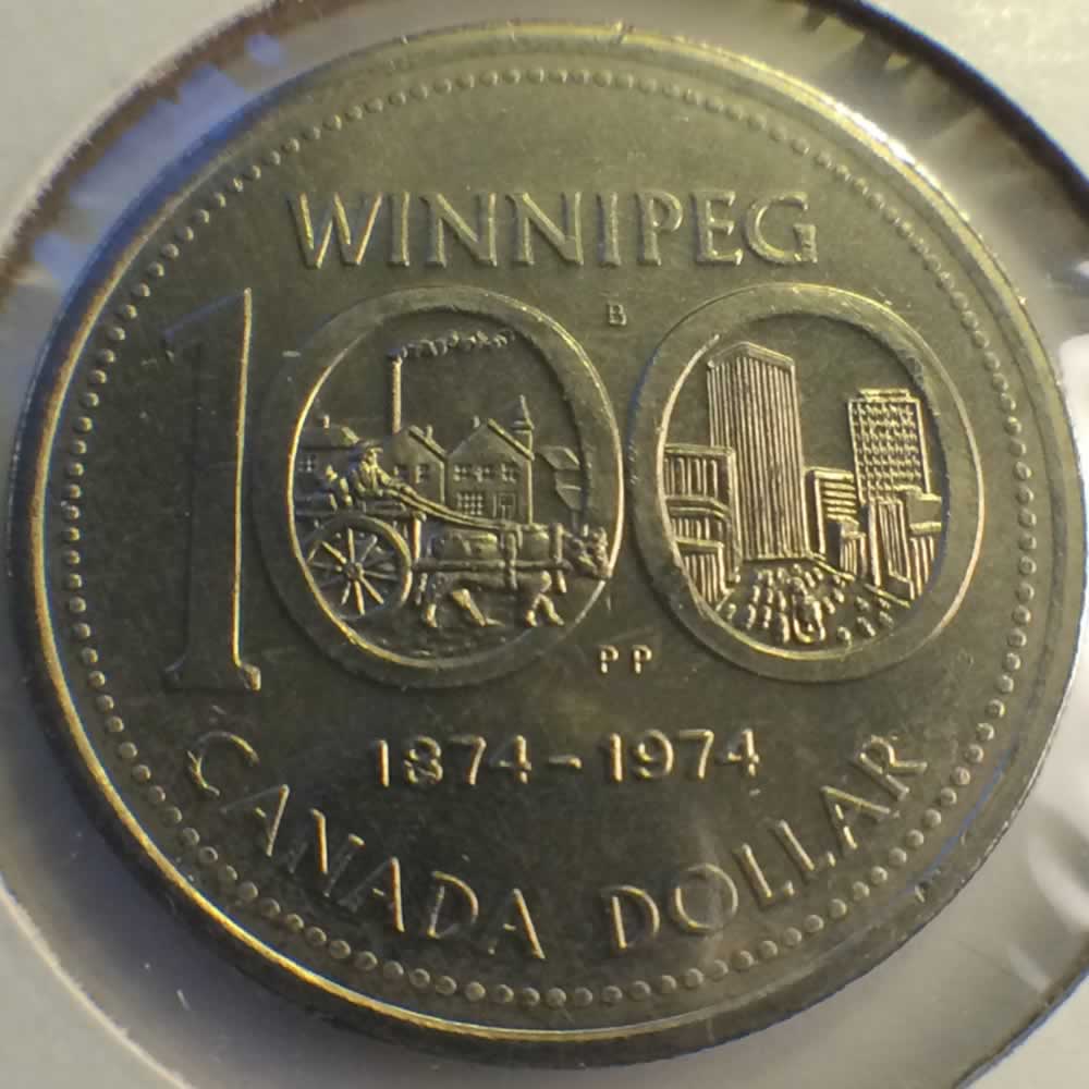 Canada 1974  100th Anniversary of Winnipeg ( $1 ) - Reverse