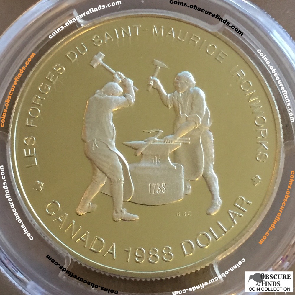 Canada 1988  PCGS St.Maurice Silver Dollar ( CS$1 ) - Obverse