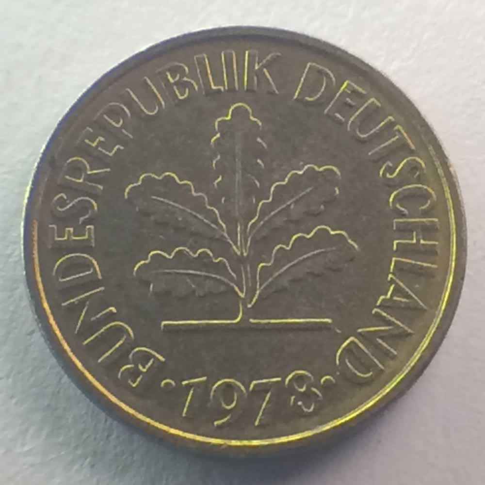 Germany 1978 G 5 Pfennig ( 5pf ) - Reverse