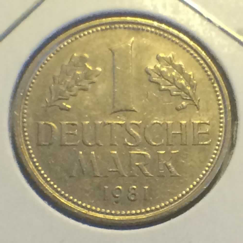 Germany 1981 D 1 Deutsche Mark ( DM 1 ) - Reverse