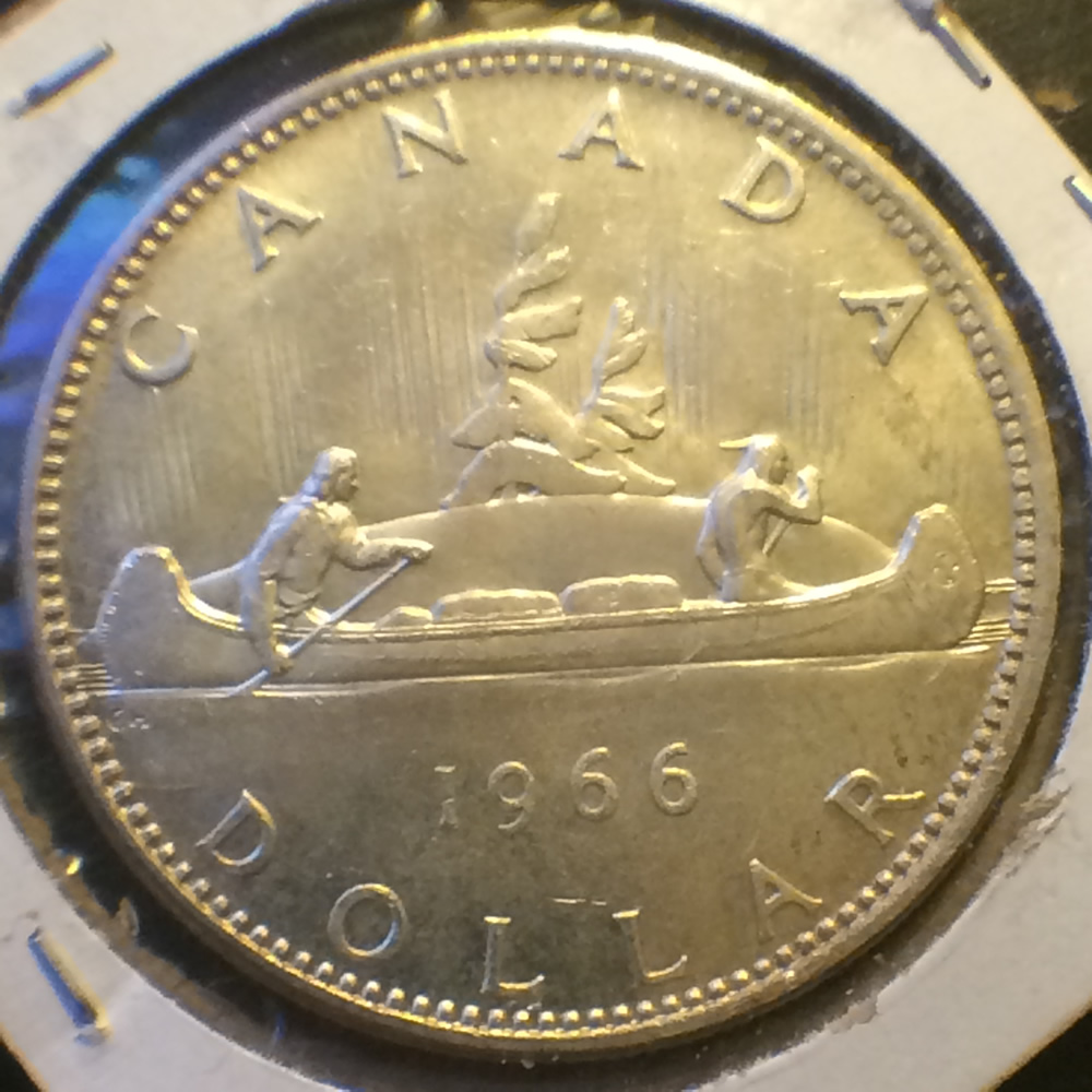 Canada 1966  Voyageur Silver Dollar LB ( CS$1 ) - Reverse