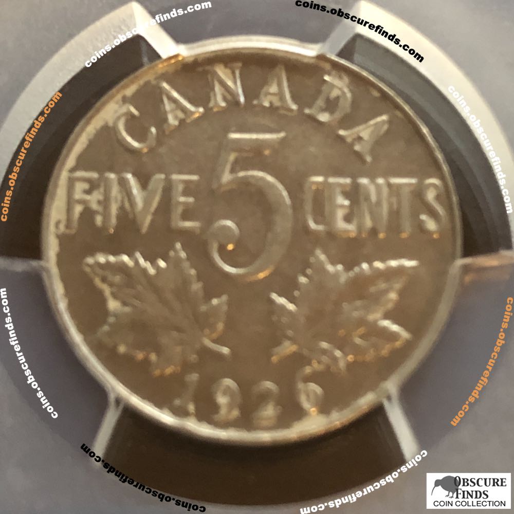 Canada 1926  Canadian Nickel - Far 6 ( C5C ) - Reverse
