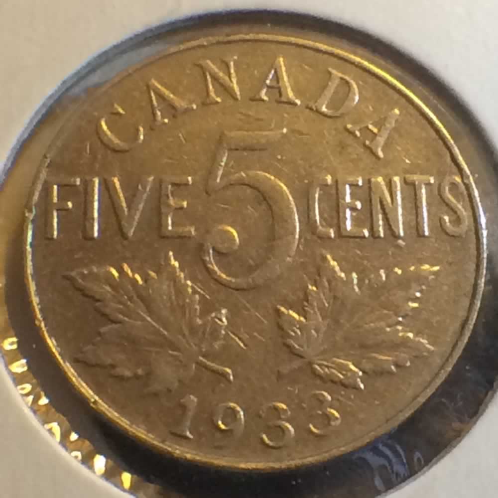 Canada 1933  Canadian 5 Cents ( C5C ) - Reverse