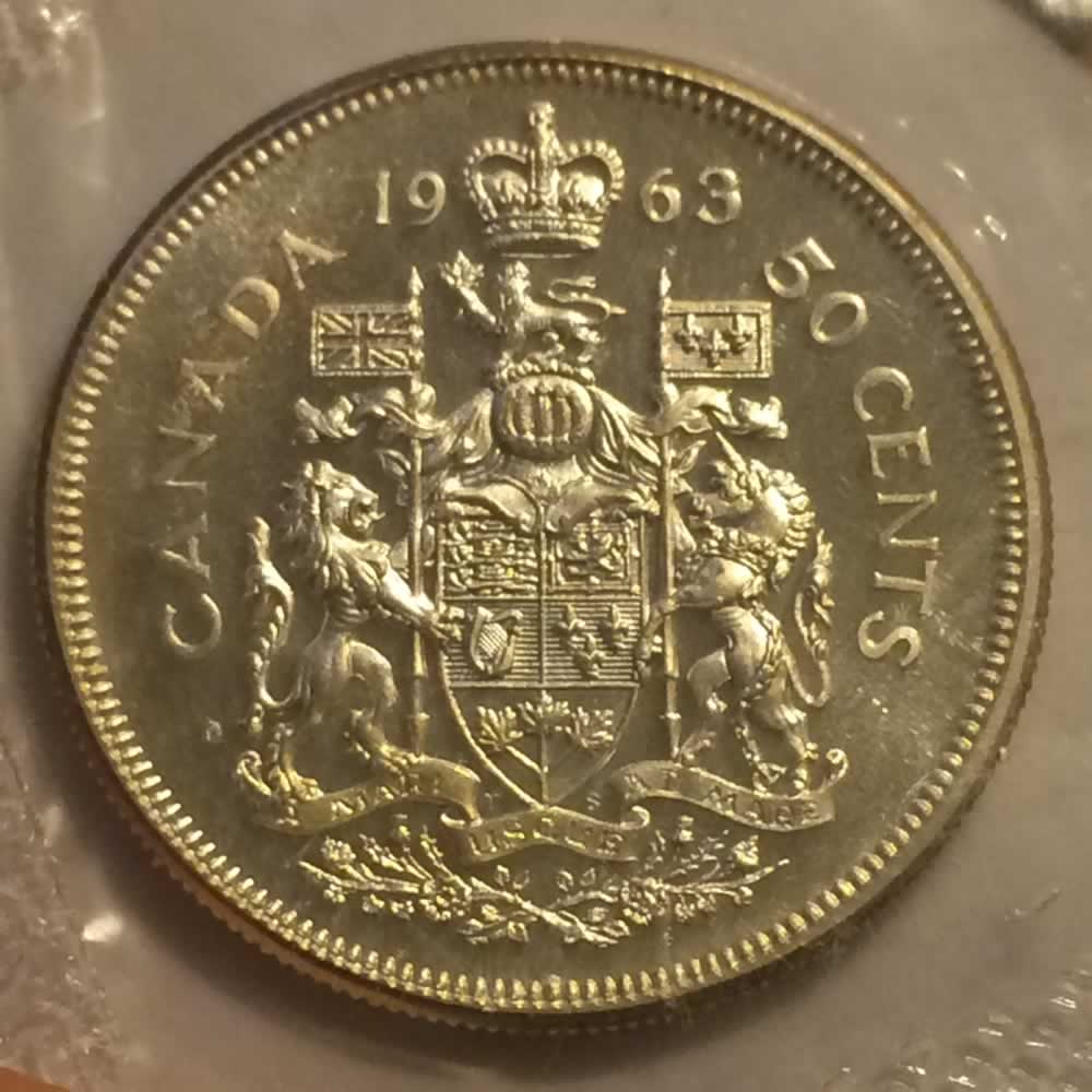 Canada 1963  Canadian Fifty Cent RCM ( C50C ) - Reverse