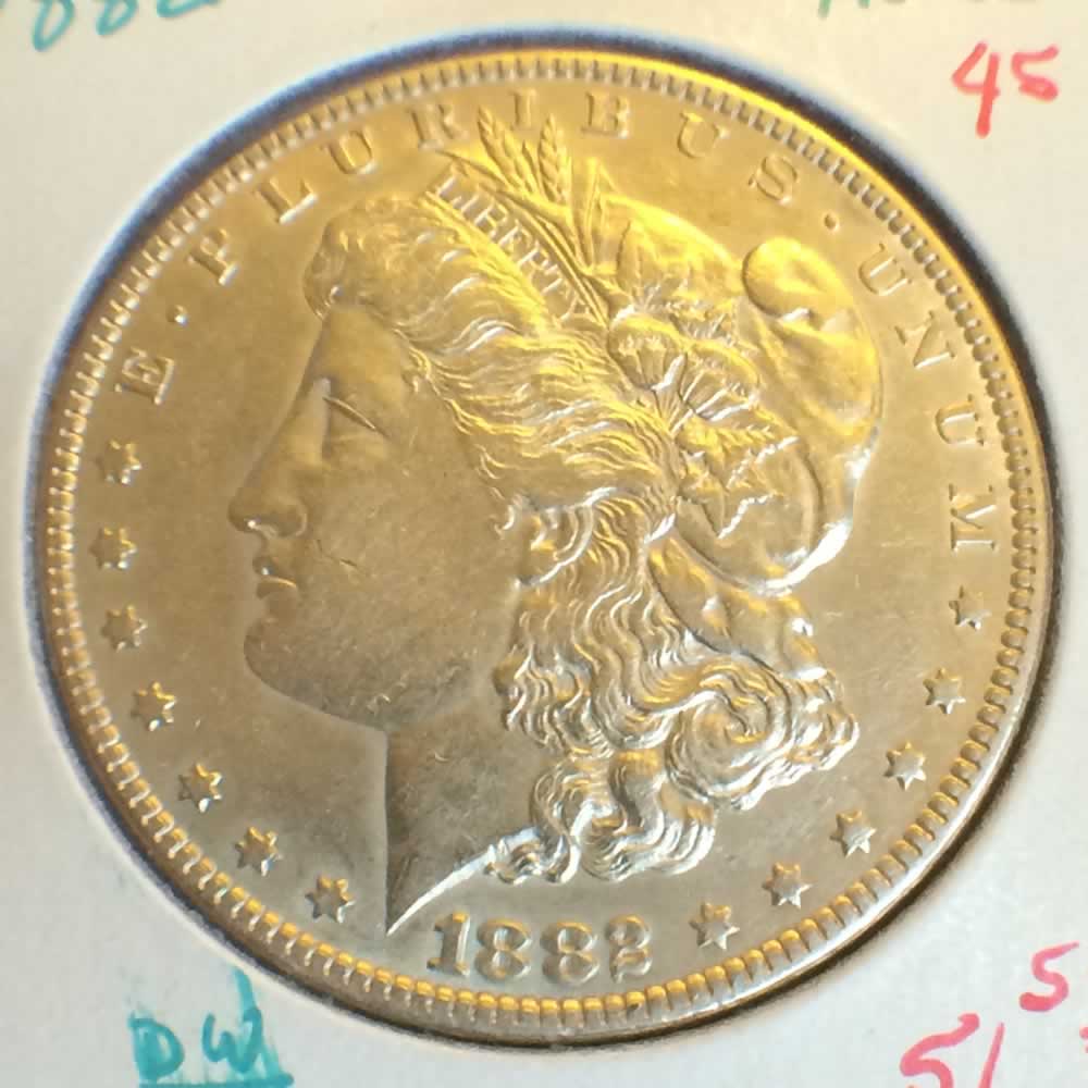 US 1882  Morgan Silver Dollar ( S$1 ) - Obverse
