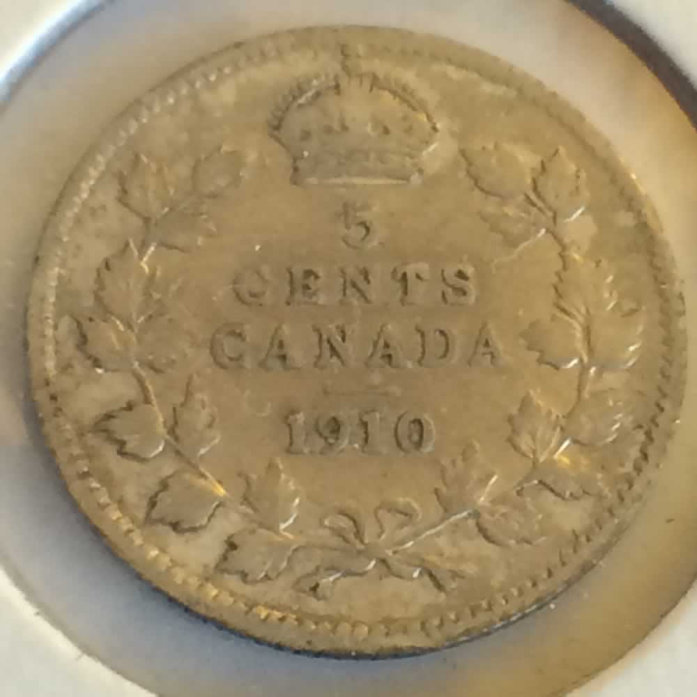Canada 1910  Edward VII Nickel - Pointed Leaves ( CS5C ) - Reverse