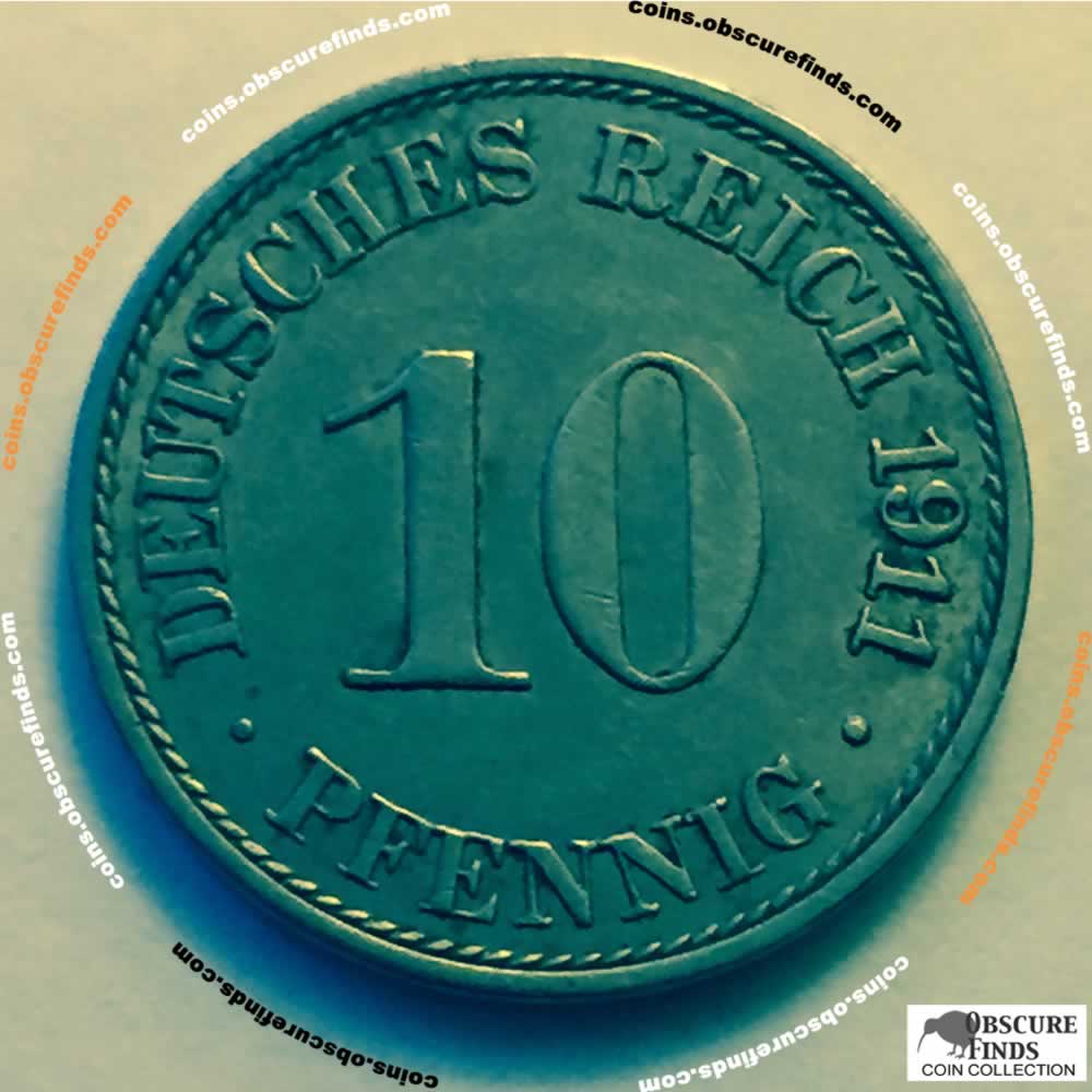 Germany 1911 A 10 Pfennig ( 10pf ) - Obverse