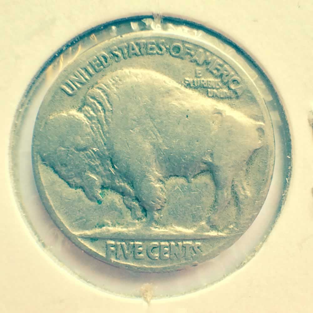 US 1924  Buffalo Nickel ( 5C ) - Reverse