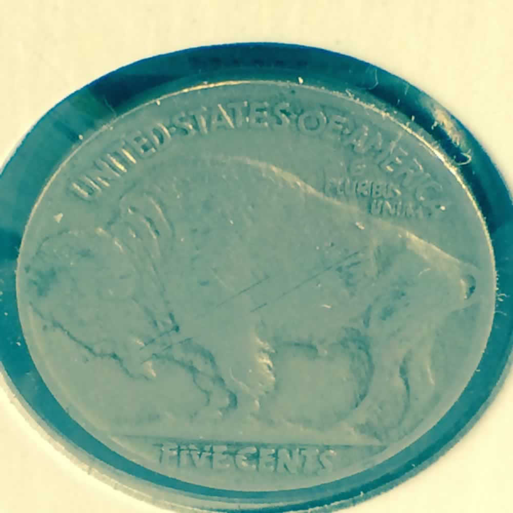 US 1929  Buffalo Nickel ( 5C ) - Reverse