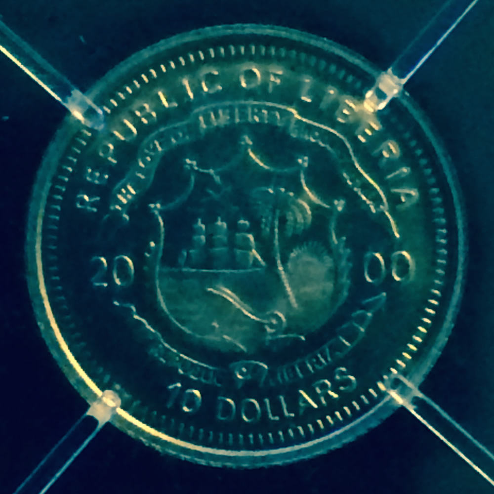 Liberia 2000  $10 Gold George W Bush ( $10 ) - Reverse