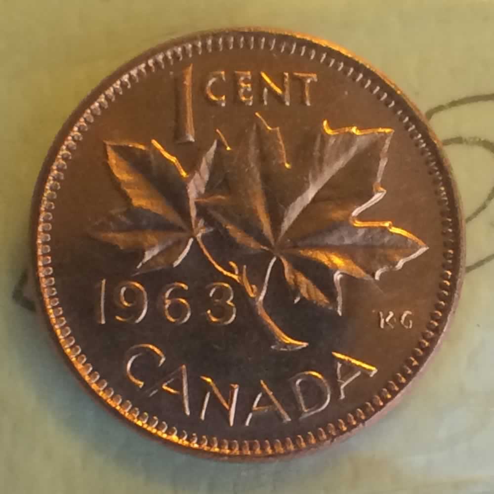 Canada 1963  Small Cent Hanging 3 ( C1C ) - Reverse