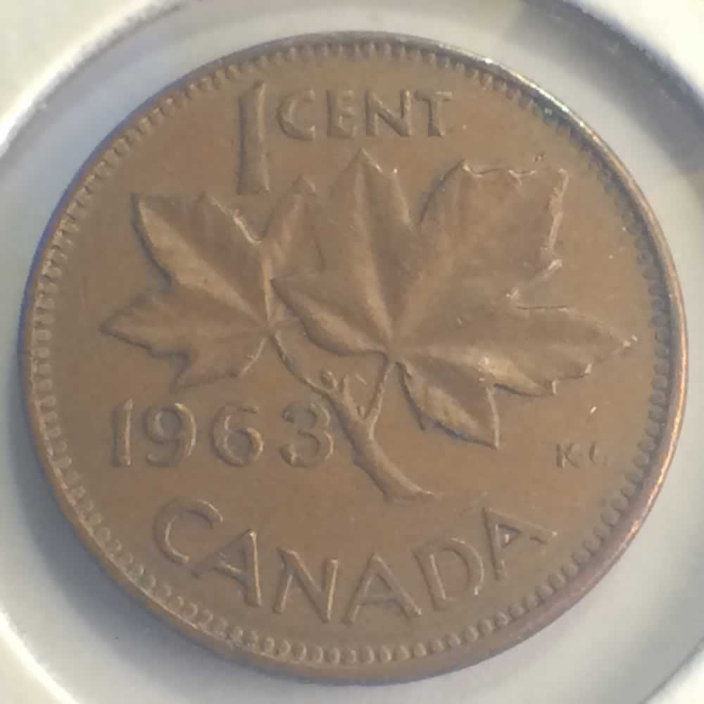 Canada 1963  Elizabeth II Canadian Cent ( C1C ) - Reverse