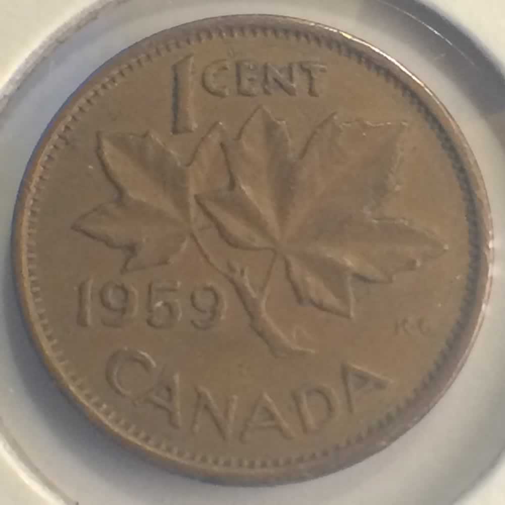 Canada 1959  Elizabeth II Canadian Cent ( C1C ) - Reverse