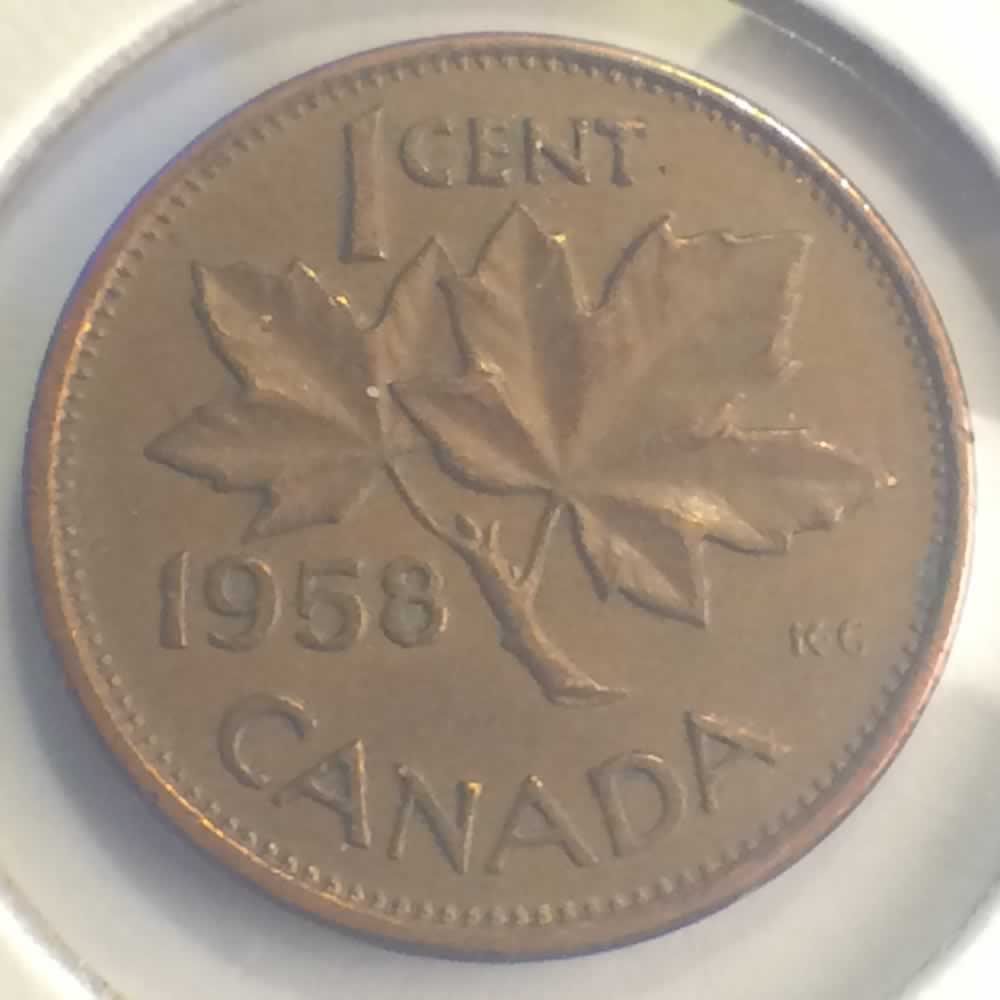 Canada 1958  Elizabeth II Canadian Cent ( C1C ) - Reverse