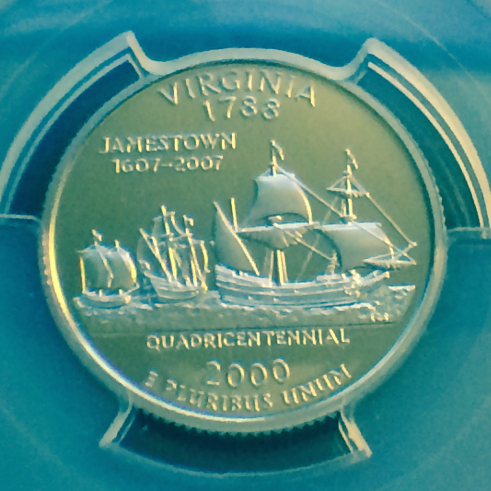 US 2000 S Virginia Statehood Quarter ( 25C ) - Reverse