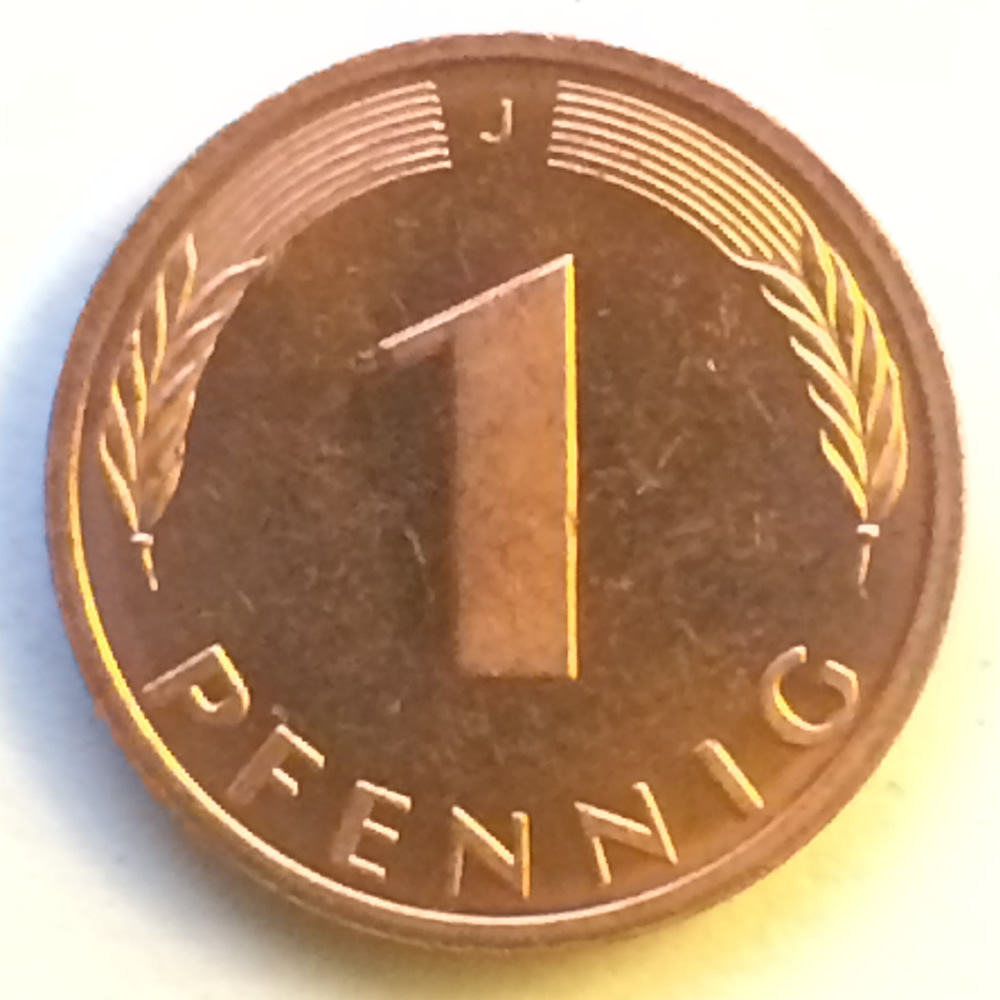 Germany 1980 J 1 Pfennig ( 1pf ) - Obverse