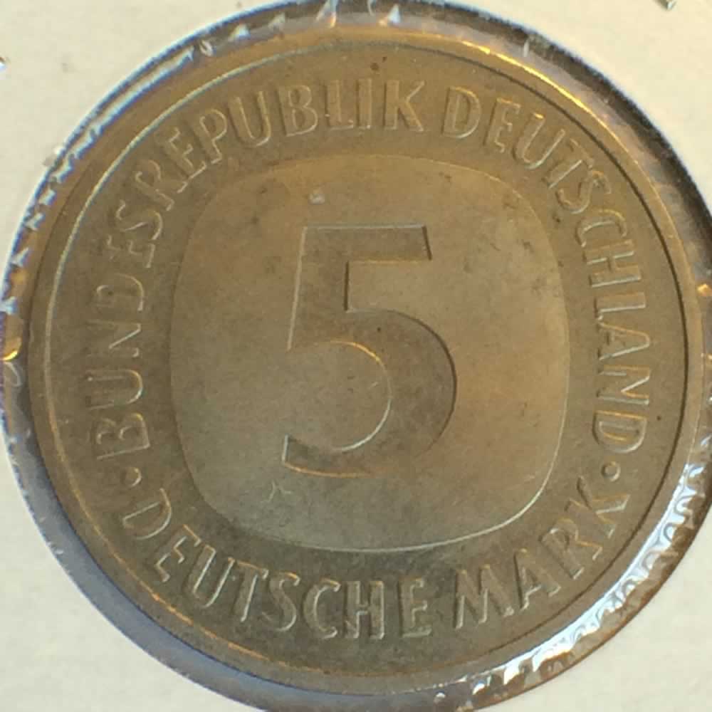 Germany 1989 F 5 Deutsche Mark ( DM 5 ) - Reverse