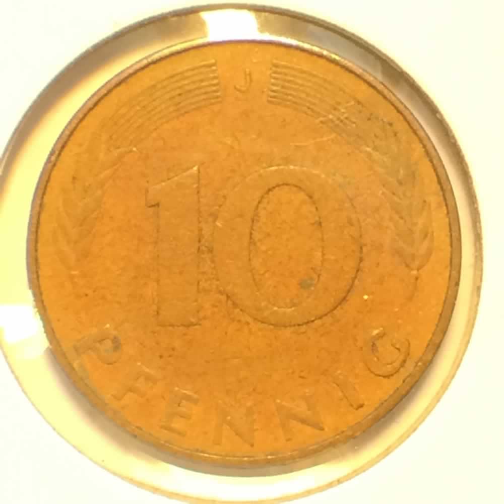 Germany 1978 J 10 Pfennig ( 10pf ) - Reverse